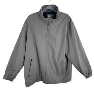 Weathercast Dark Tan Lined Mock Neck Full Zip Jacket Zippered Pockets Size L